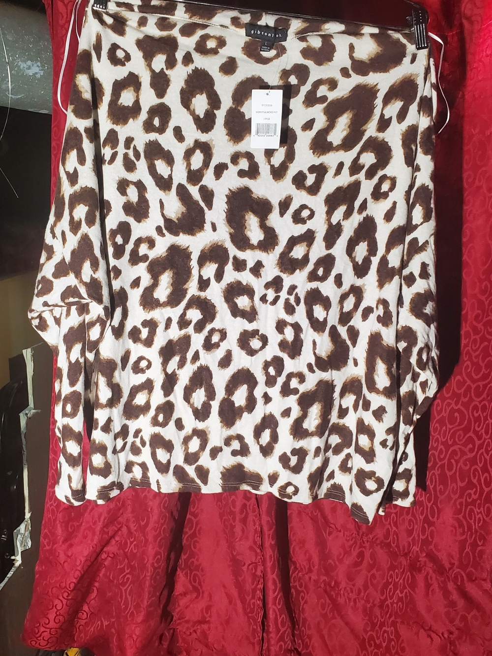 Gibson Brown & Cream Leopard Print Tunic Top